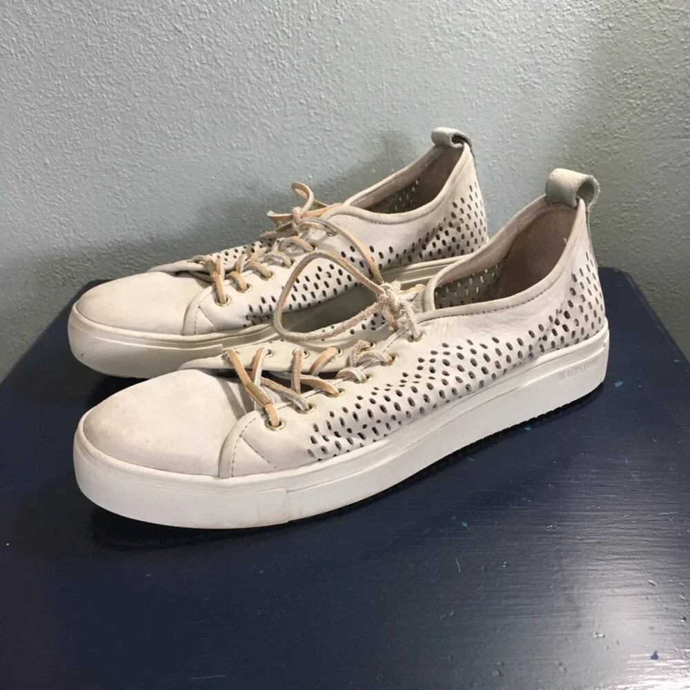 Blackstone Womens Leather Sneaker Limestone